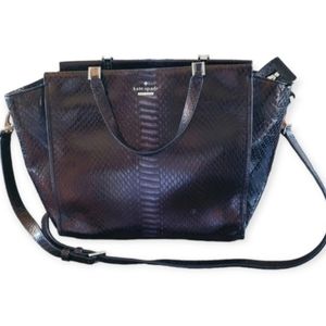 Kate Spade Luxe Hayden Snakeskin Print Cow Leather Large Shoulder Bag